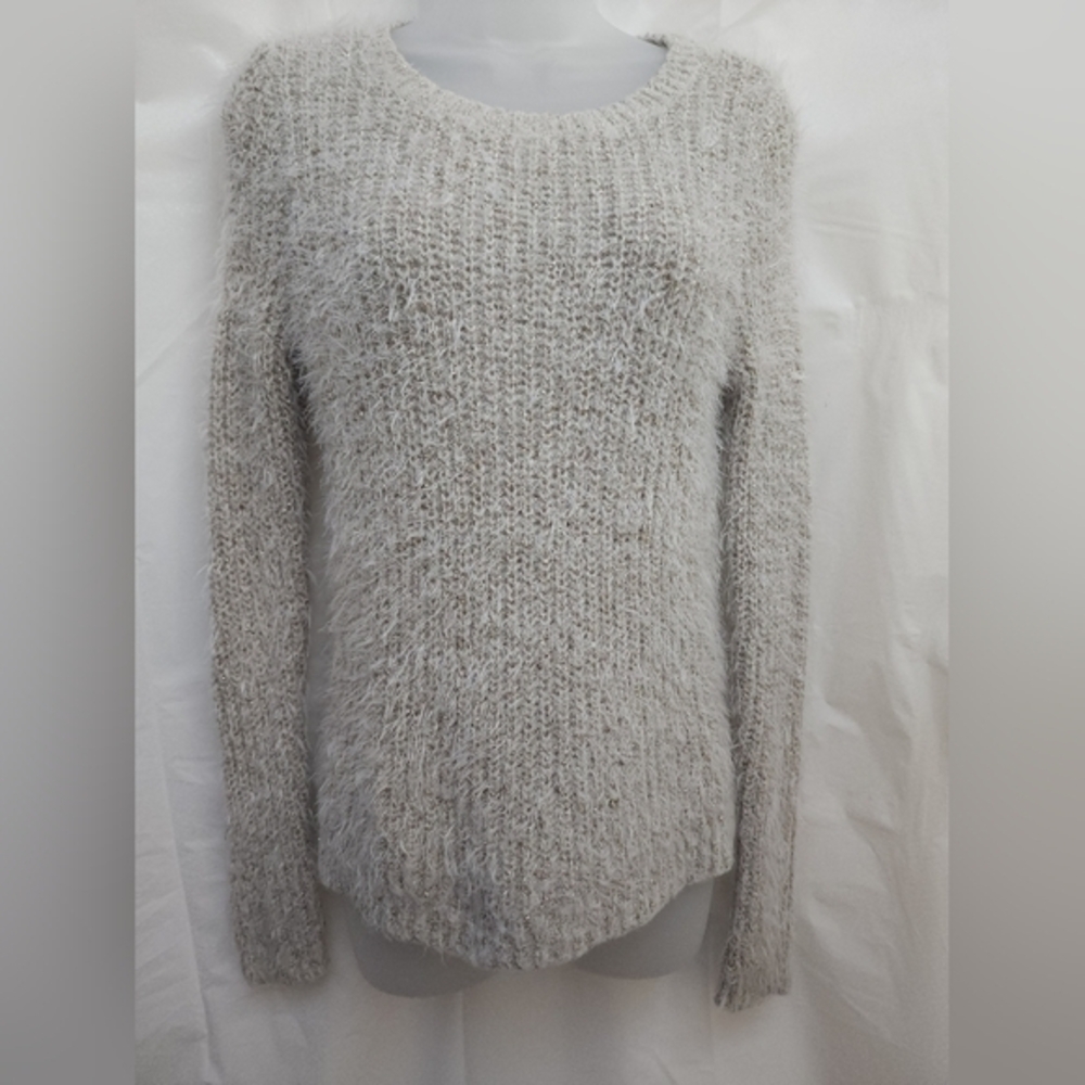 Abercrombie & Fitch SIZE: SMALL Fuzz sweater, w/ gold metallic accents LIKE NEW